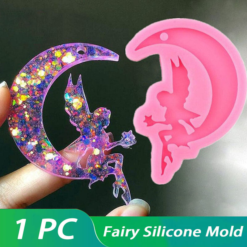 Silicone Mold Moon Fairy Angel Cat Paw for Resin Jewelry and Crafts