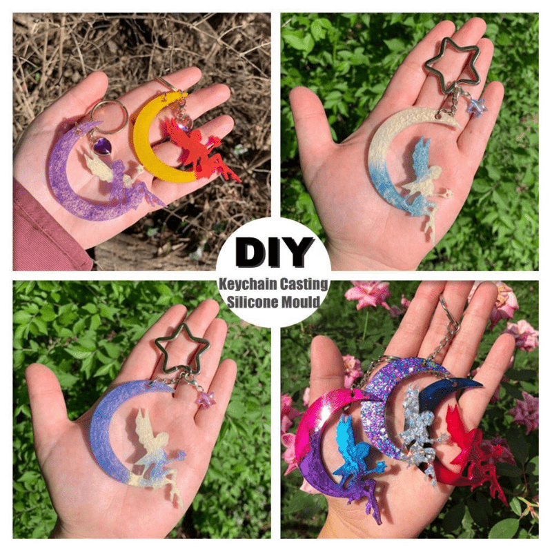 Silicone Mold Moon Fairy Angel Cat Paw for Resin Jewelry and Crafts