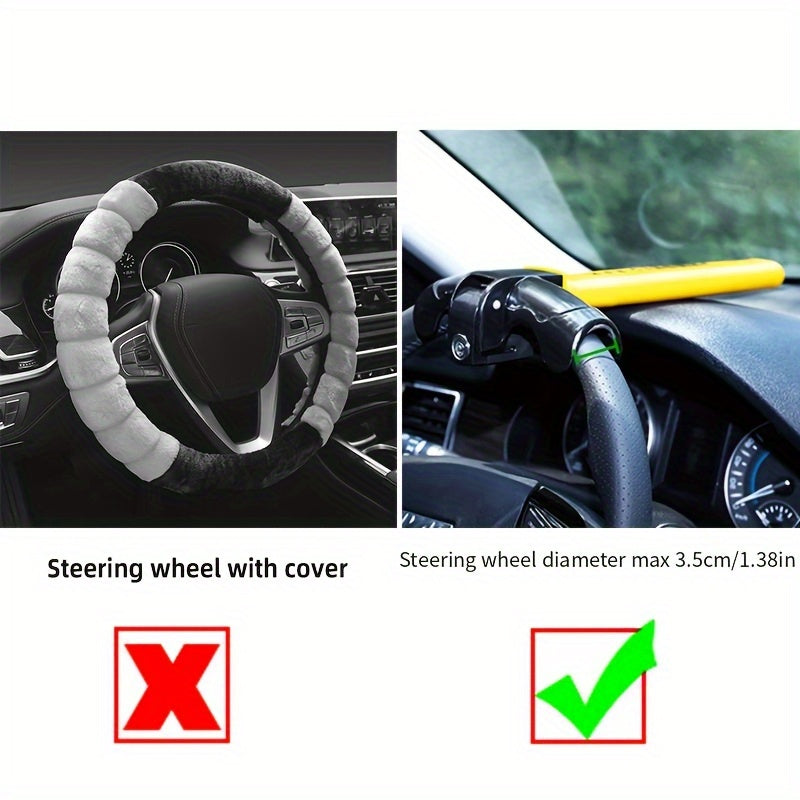 Heavy Duty Iron Steering Wheel Lock Universal Car Security Anti-Theft Device