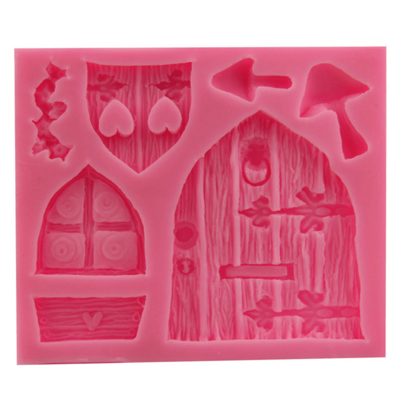 Silicone Fairy House Door Mold Food Safe 3D Cartoon Cake Decoration Baking Supplies
