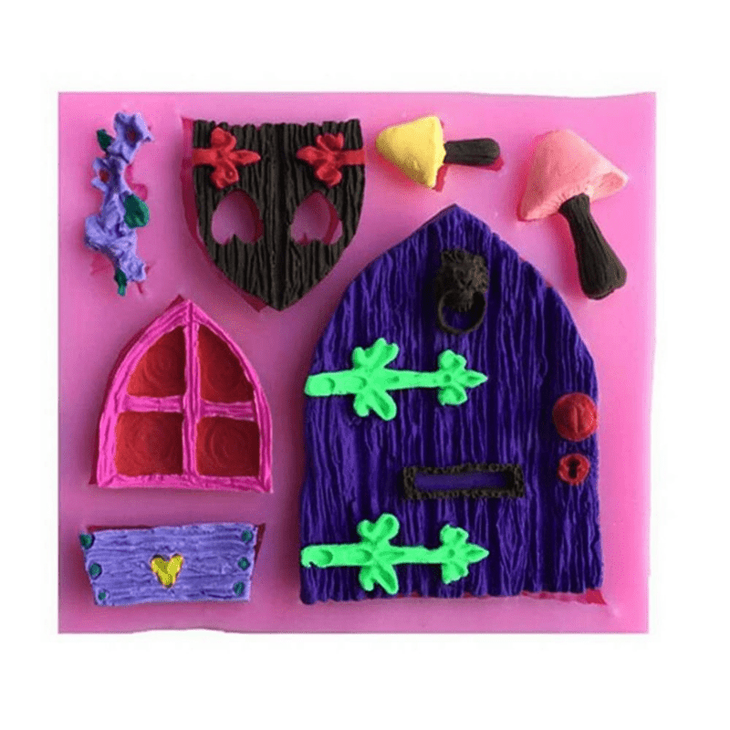 Silicone Fairy House Door Mold Food Safe 3D Cartoon Cake Decoration Baking Supplies