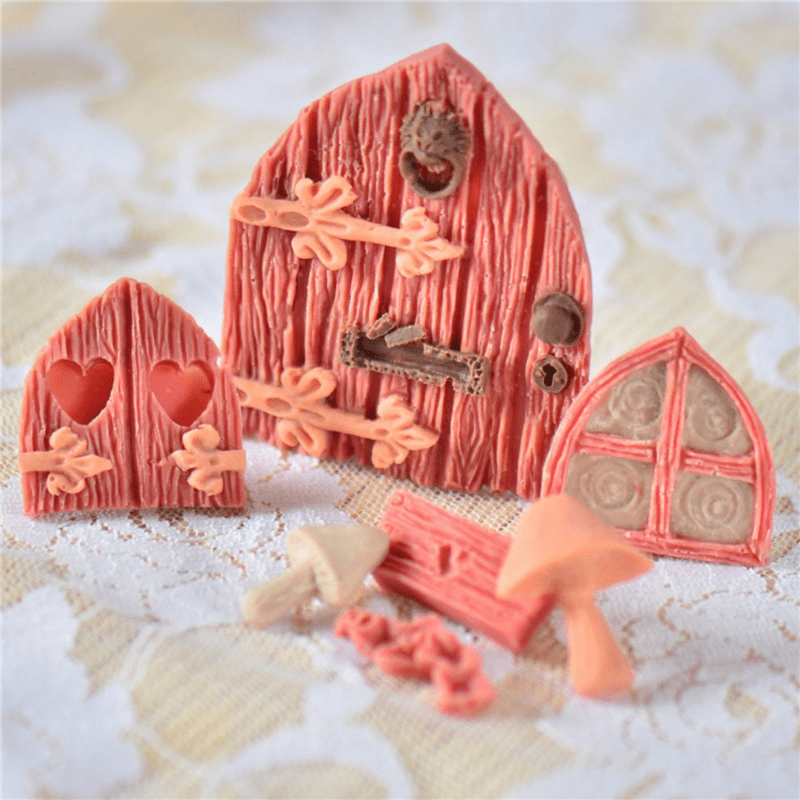 Silicone Fairy House Door Mold Food Safe 3D Cartoon Cake Decoration Baking Supplies