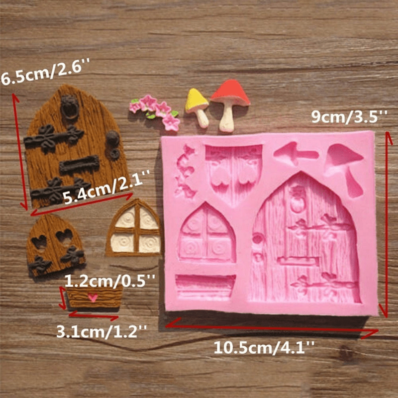Silicone Fairy House Door Mold Food Safe 3D Cartoon Cake Decoration Baking Supplies