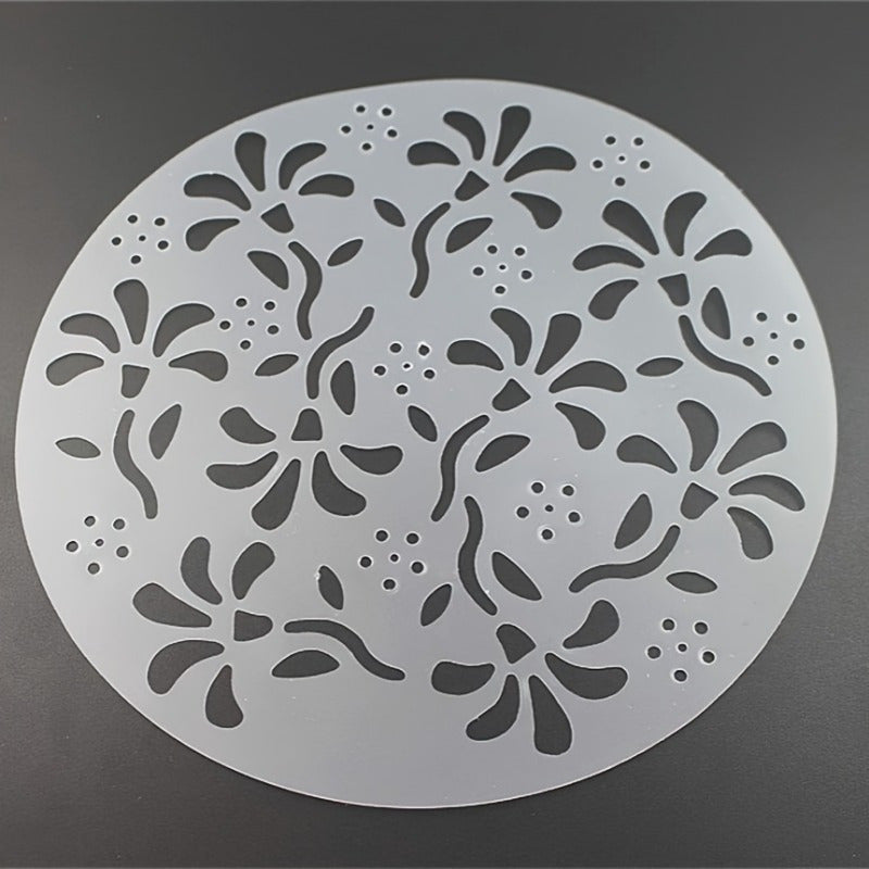 Set of 4 Cake Top Stencils Food-Safe Plastic Heart Flower Swirl Designs