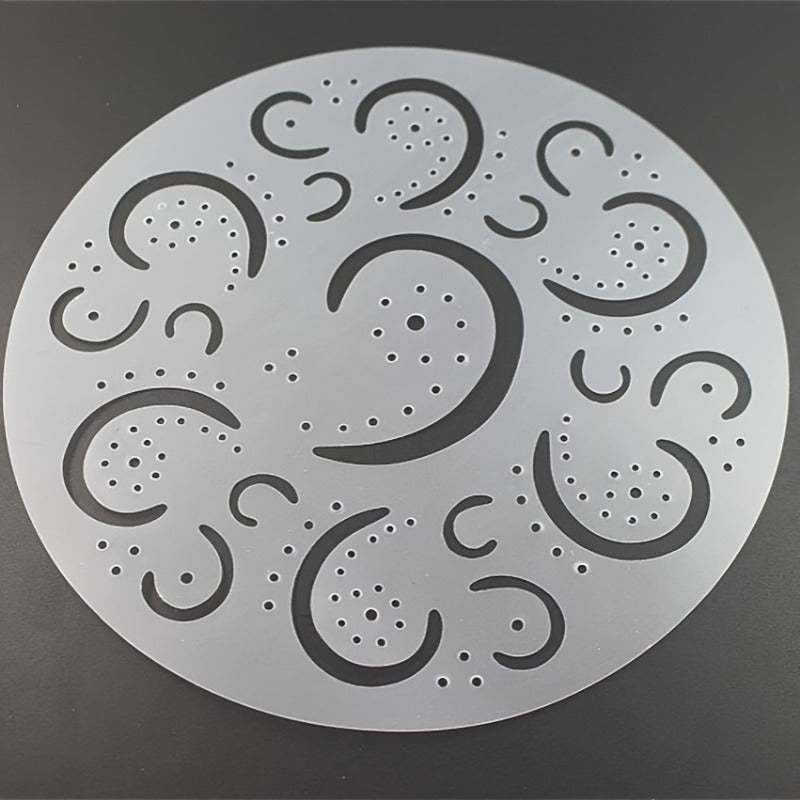 Set of 4 Cake Top Stencils Food-Safe Plastic Heart Flower Swirl Designs