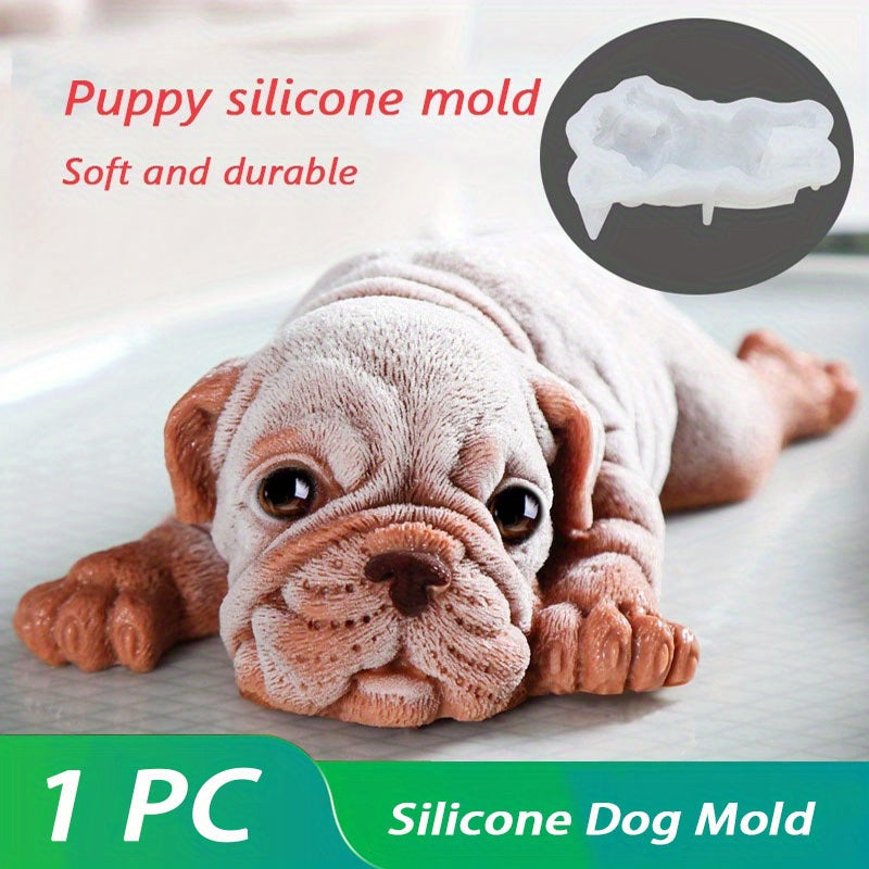 3D Shar Pei shaklidagi mousse keklari, muzqaymoq va pudinglar uchun silikon it qolip