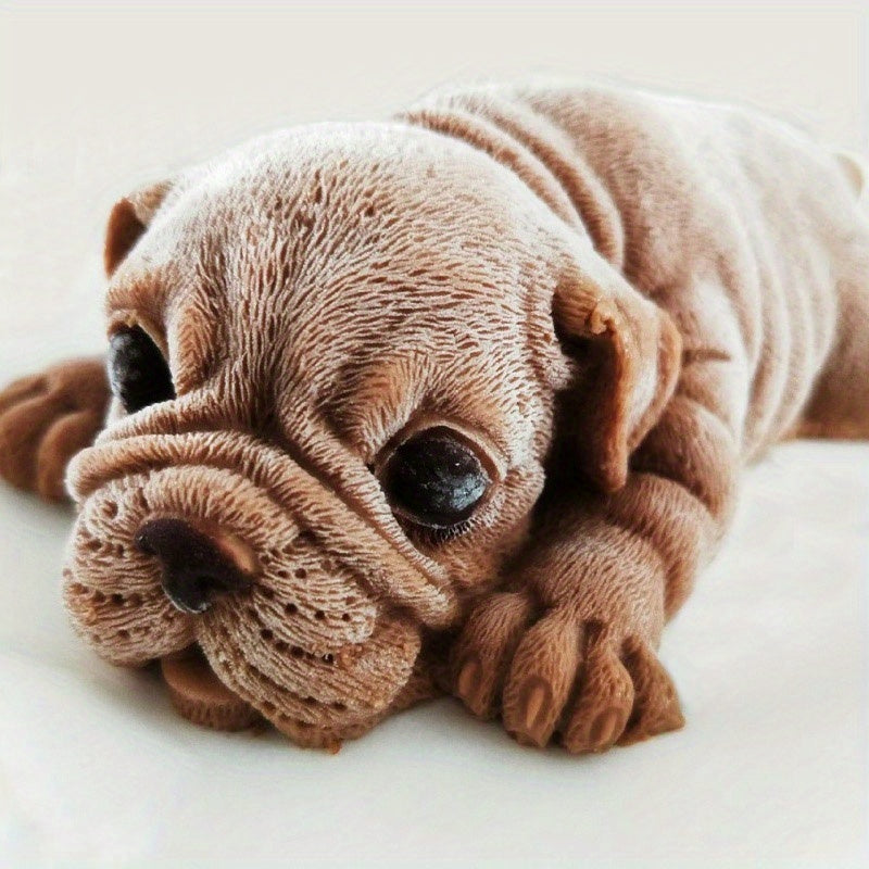 3D Shar Pei shaklidagi mousse keklari, muzqaymoq va pudinglar uchun silikon it qolip