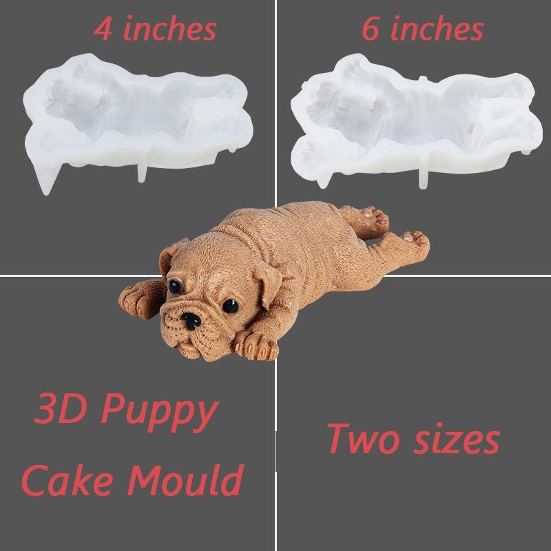 Molde de silicona para pastel de mousse con forma de perro, herramienta para helado, pudín y hornear