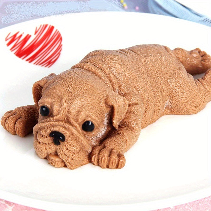 3D Shar Pei shaklidagi mousse keklari, muzqaymoq va pudinglar uchun silikon it qolip
