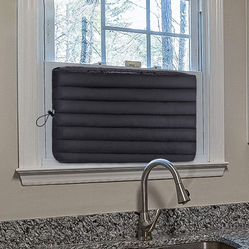 Black Waterproof Dustproof Cover for Outdoor Window Air Conditioners