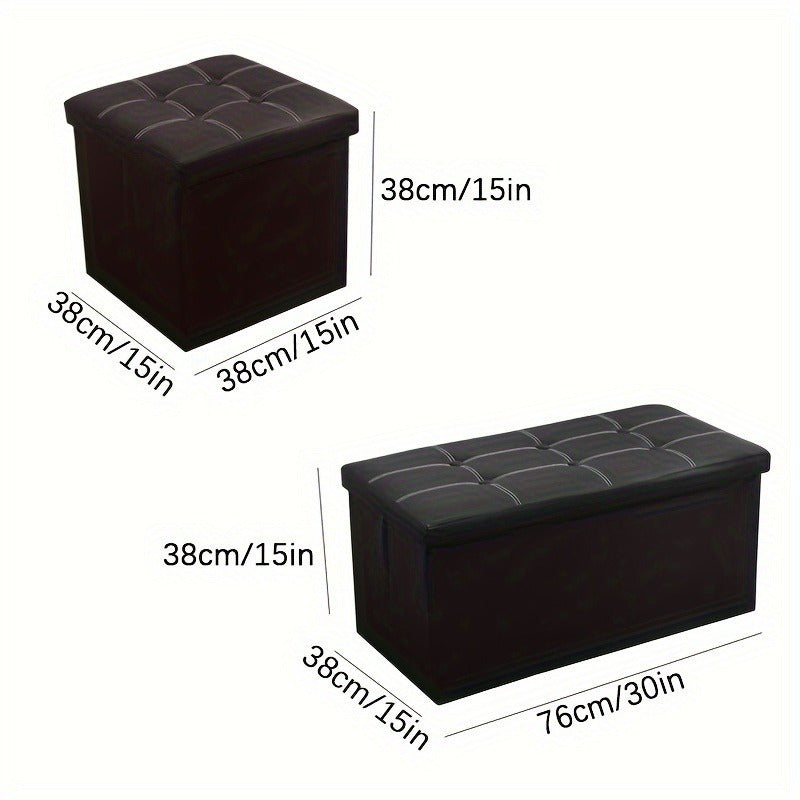 Faux Leather Shoe Changing Stool Storage Bench with Foam Padded Seat and Large Capacity Organizer