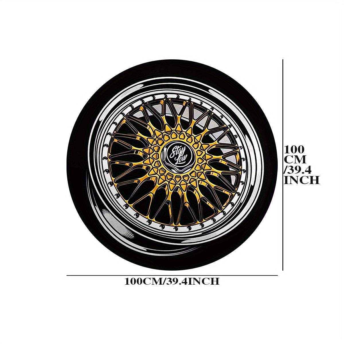 Прибрежный круглый коврик для ремонта 6 мм кристальный бархат противоскользящий с золотой каймой