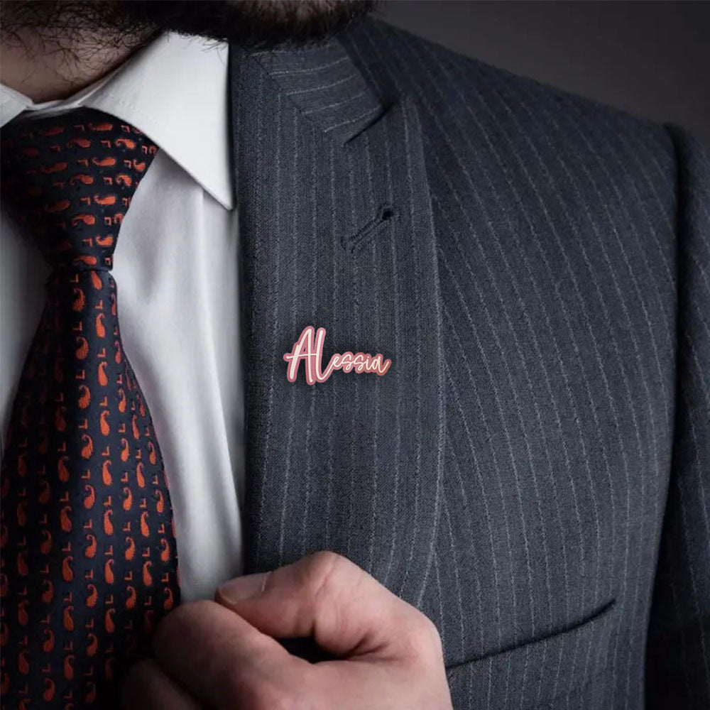 Индивидуальный брошка-табличка с именем для женщин и мужчин, персональный подарок для семьи или значимого другого