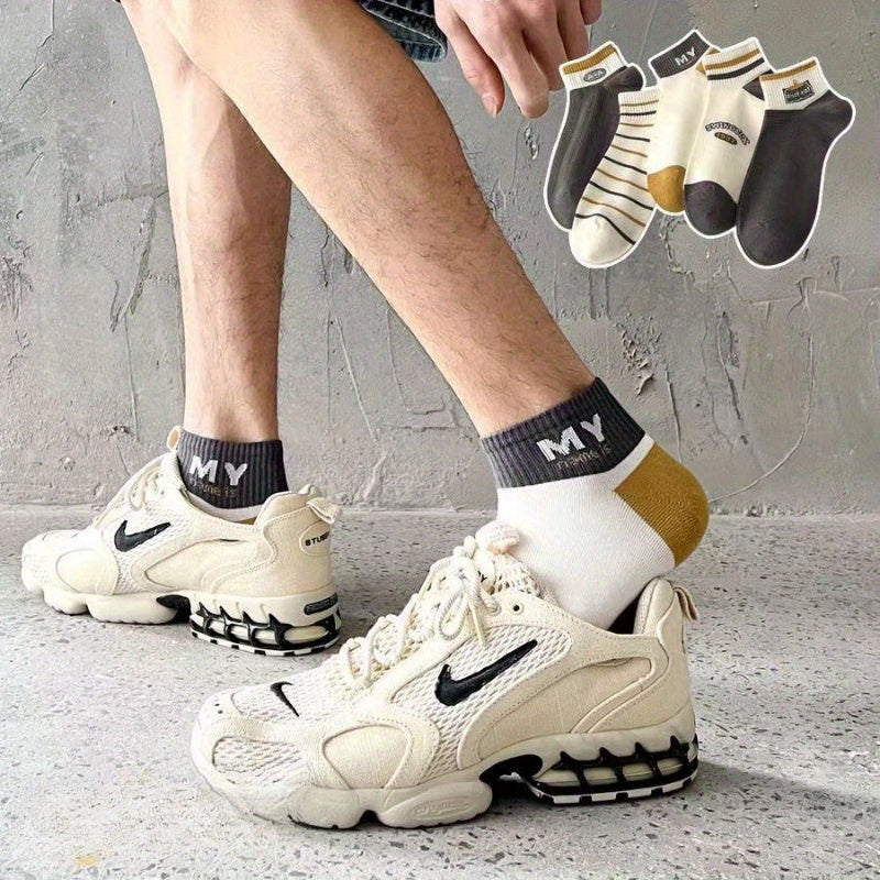 Erkaklar uchun bahor va yoz uchun 5 juft ingichka namni so'radigan sport paypoqlari