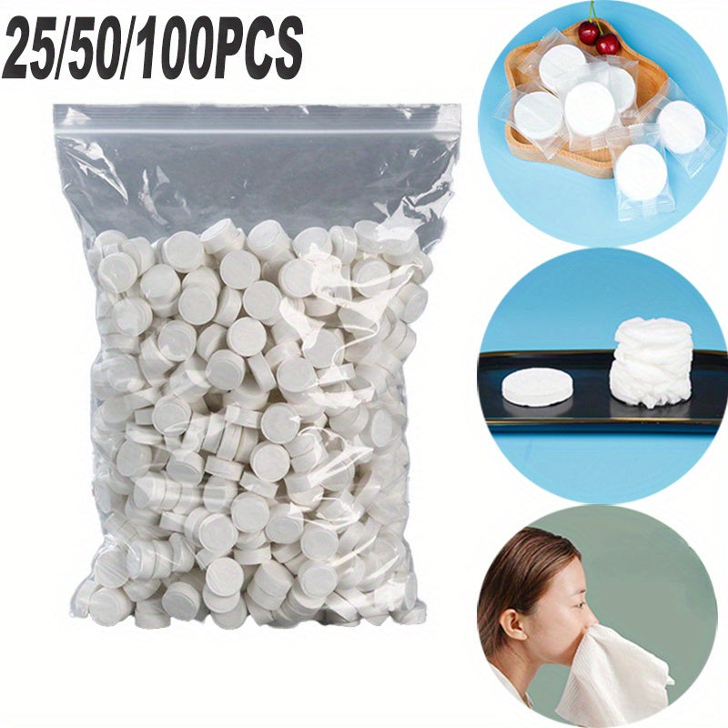 Disposable Compressed Facial Towels Pack of 25 50 100 Gentle Makeup Remover Travel Hotel Use