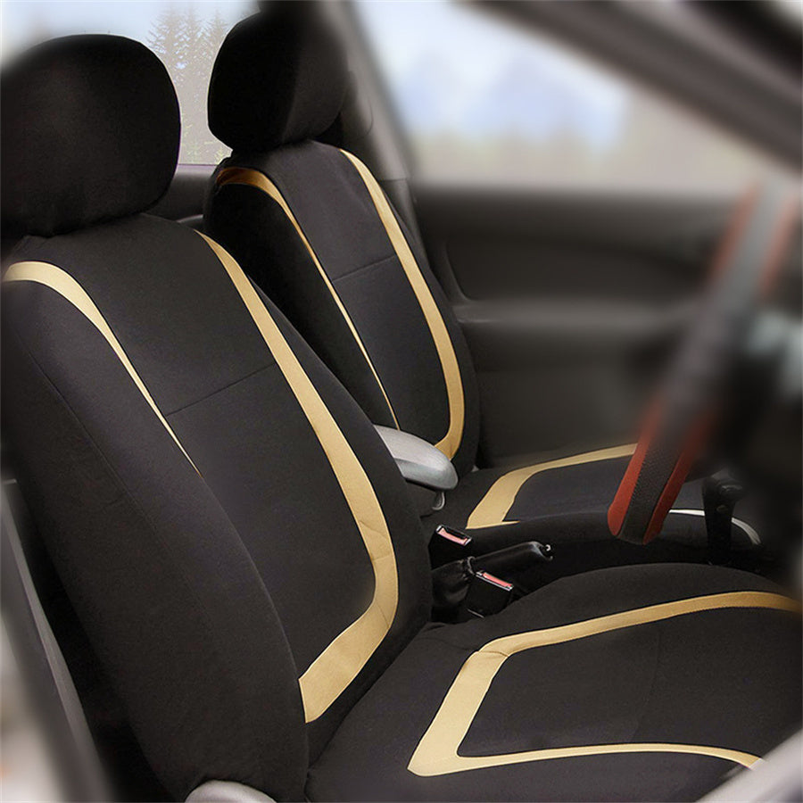 Universal Fit Canvas Car Seat Covers 2-Piece Set All-Season Machine Washable
