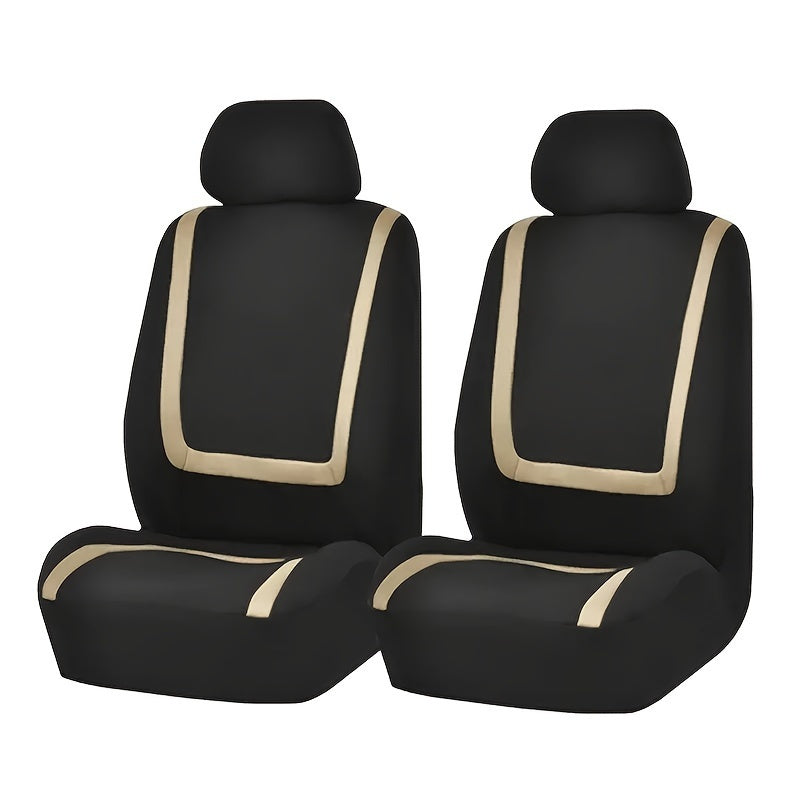 Universal Fit Canvas Car Seat Covers 2-Piece Set All-Season Machine Washable