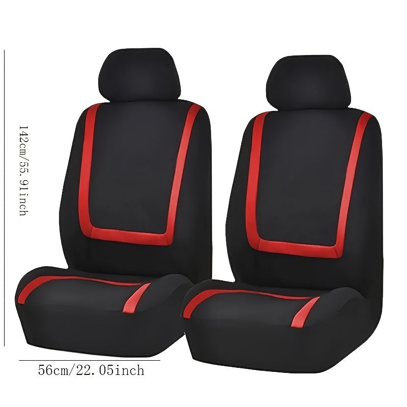 Universal Fit Canvas Car Seat Covers 2-Piece Set All-Season Machine Washable