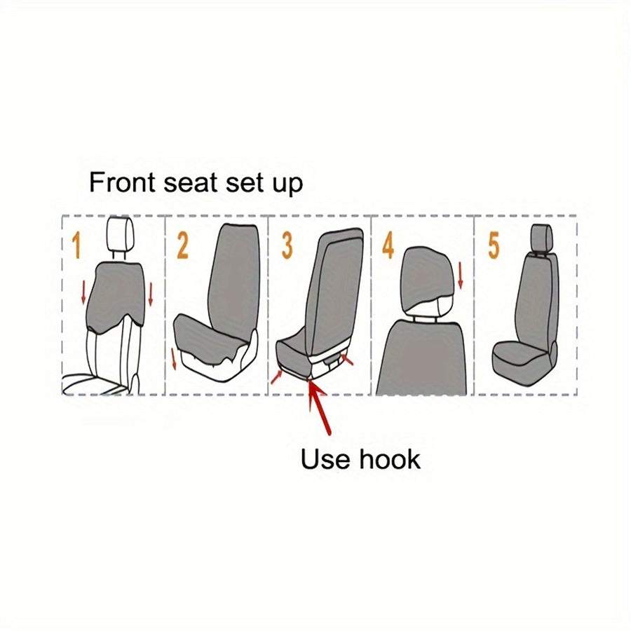 Universal Fit Canvas Car Seat Covers 2-Piece Set All-Season Machine Washable