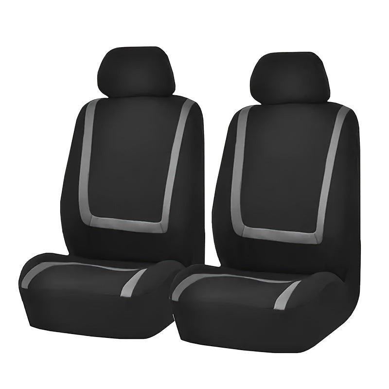 Universal Fit Canvas Car Seat Covers 2-Piece Set All-Season Machine Washable