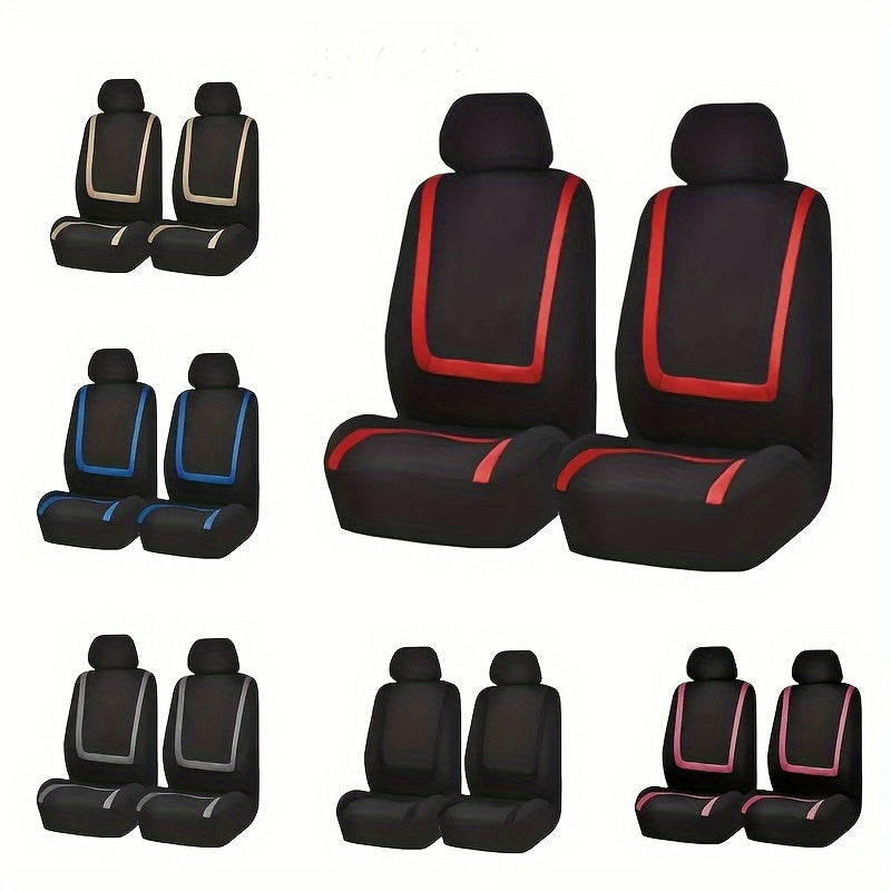 Universal Fit Canvas Car Seat Covers 2-Piece Set All-Season Machine Washable