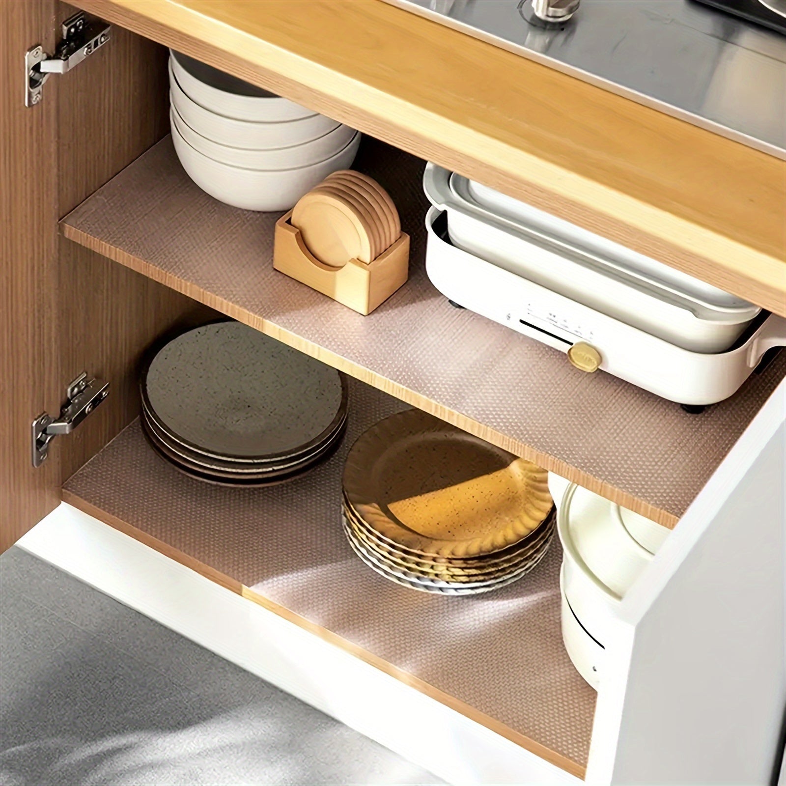 Waterproof Non-Adhesive Shelf Liners for Cabinets and Shelves