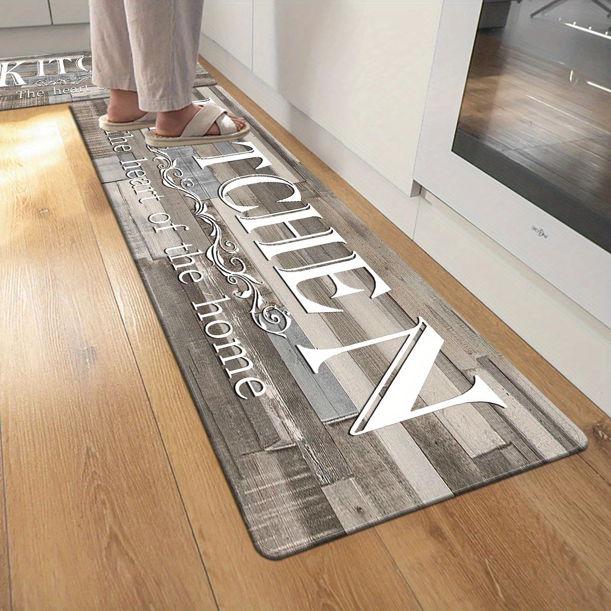 Non-Slip Kitchen Rug with Thick Sponge Padding, Easy to Clean, Durable