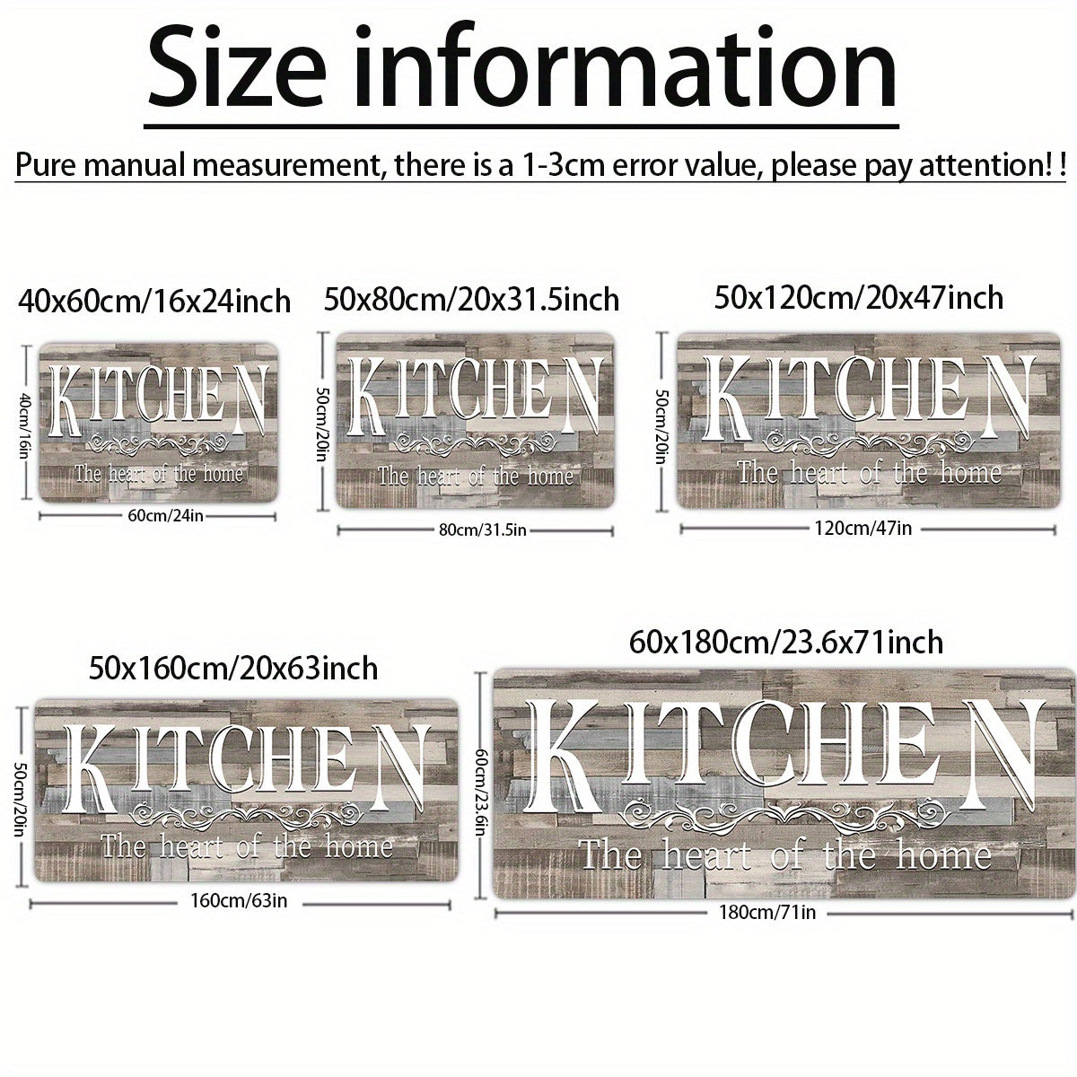 Non-Slip Kitchen Rug with Thick Sponge Padding, Easy to Clean, Durable