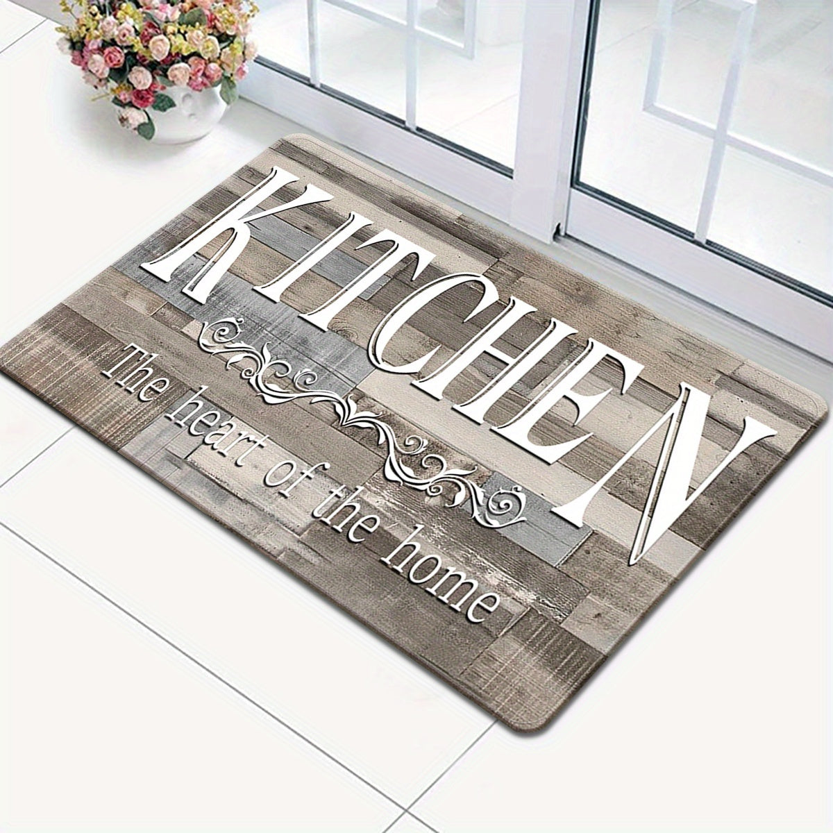 Non-Slip Kitchen Rug with Thick Sponge Padding, Easy to Clean, Durable
