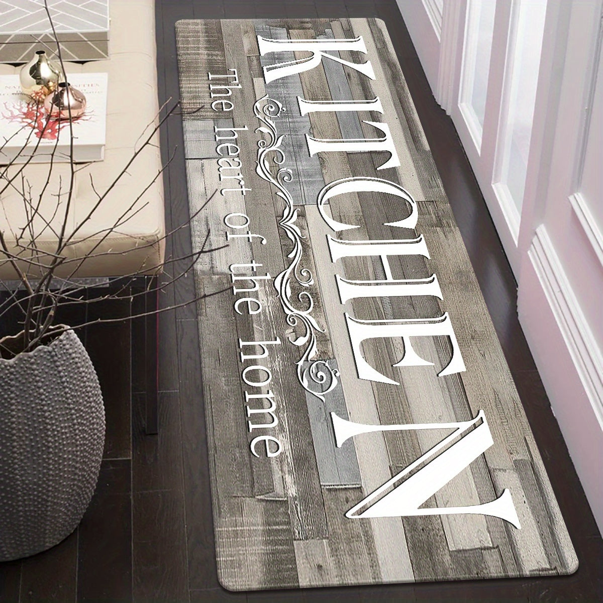 Non-Slip Kitchen Rug with Thick Sponge Padding, Easy to Clean, Durable