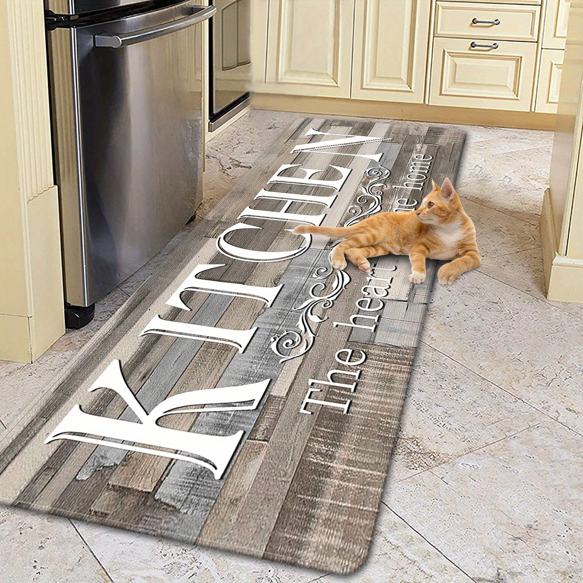 Non-Slip Kitchen Rug with Thick Sponge Padding, Easy to Clean, Durable