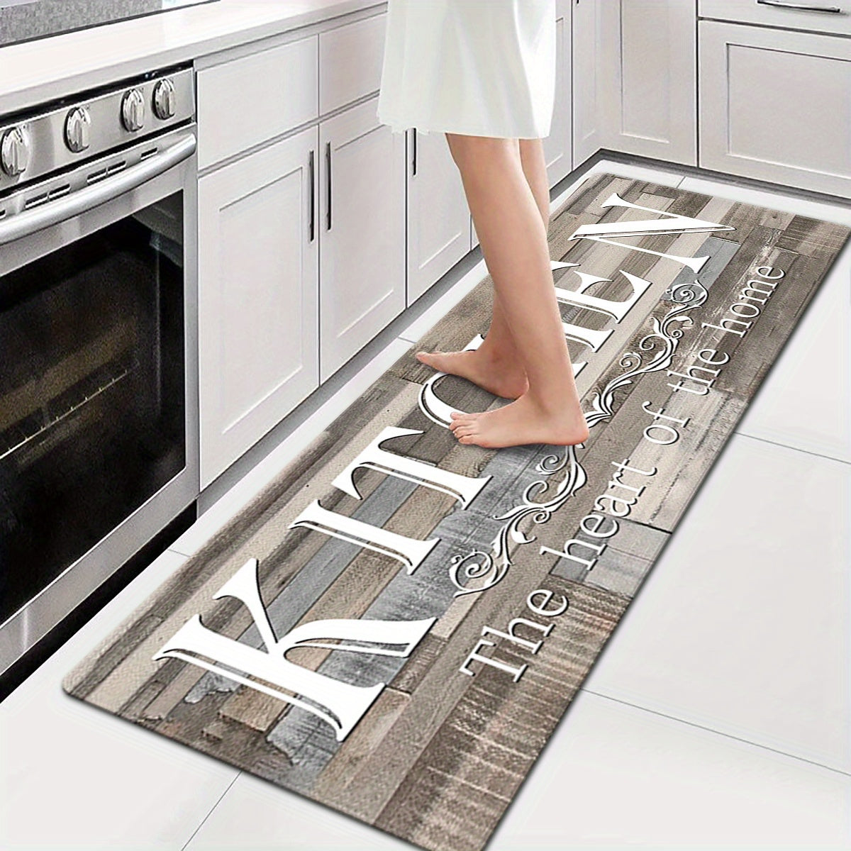 Non-Slip Kitchen Rug with Thick Sponge Padding, Easy to Clean, Durable