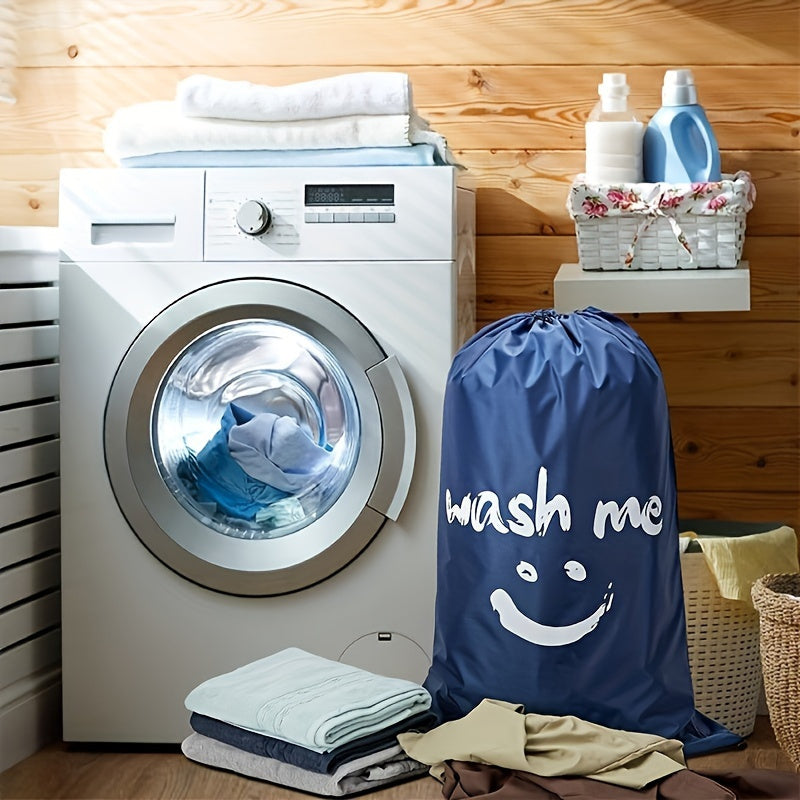 Large Tear-Resistant Laundry Bag with Drawstring and Hooks 60x91 cm
