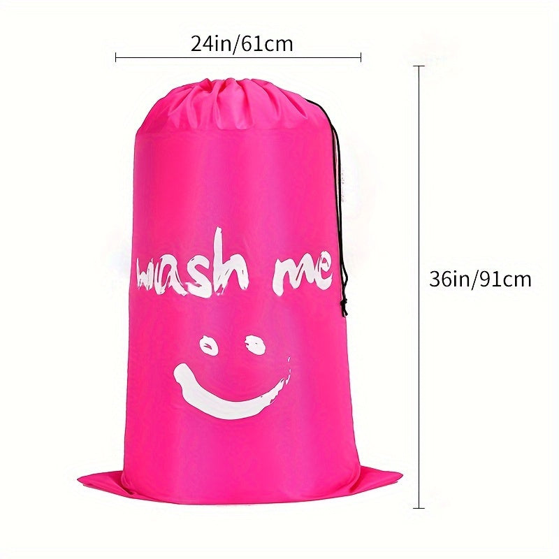 Large Tear-Resistant Laundry Bag with Drawstring and Hooks 60x91 cm