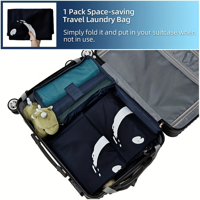 Large Tear-Resistant Laundry Bag with Drawstring and Hooks 60x91 cm