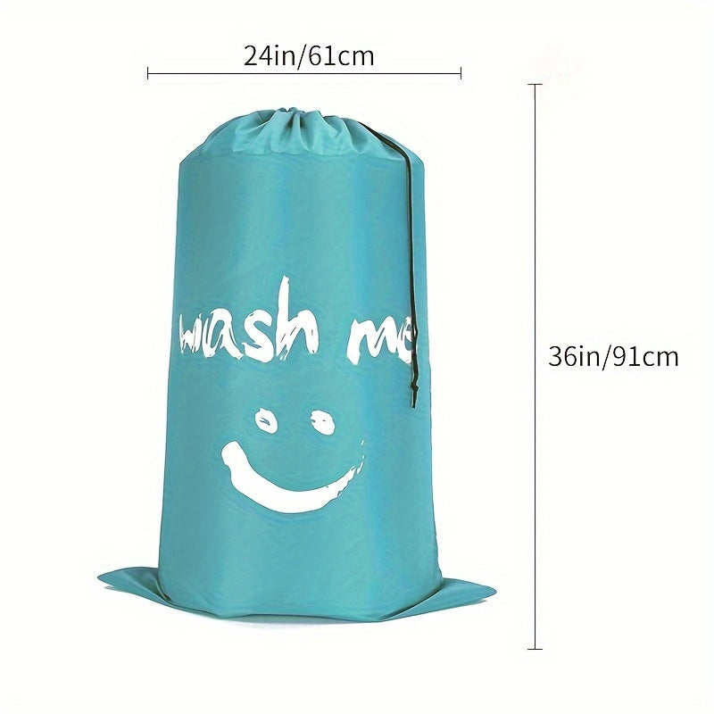 Large Tear-Resistant Laundry Bag with Drawstring and Hooks 60x91 cm