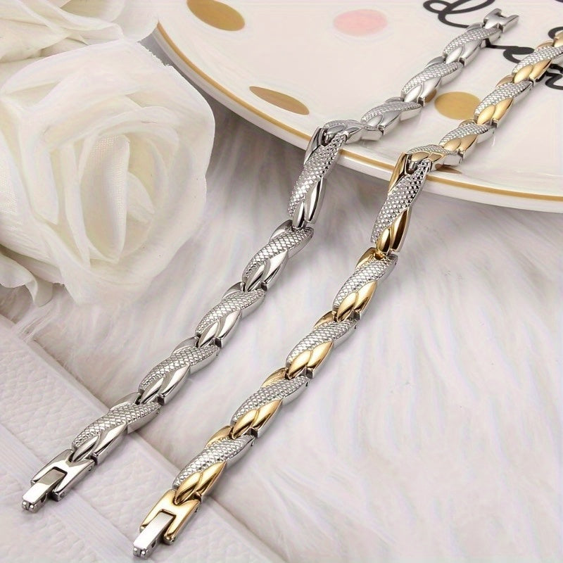 Women's Titanium Magnetic Bracelet Adjustable Length with Sizing Tool