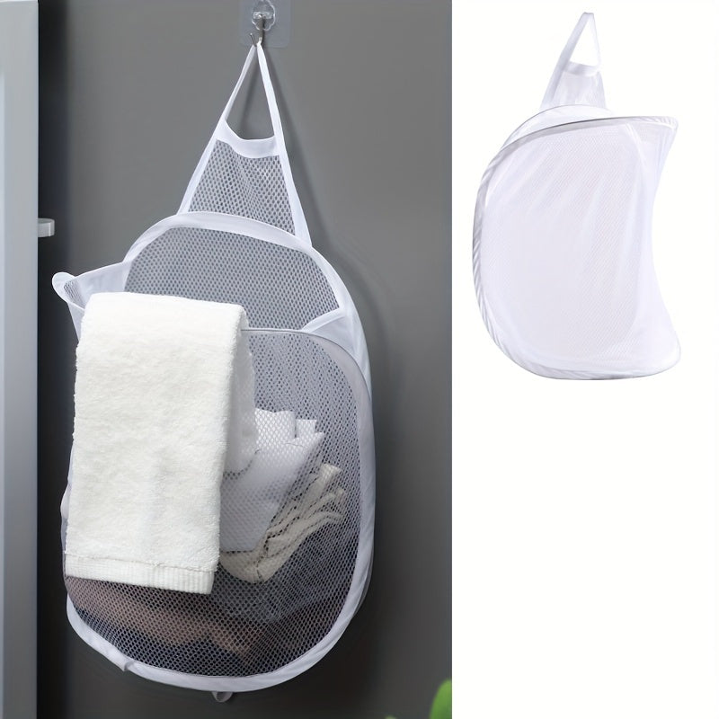Foldable Laundry Hamper Wall Mount Small Space Storage Bedroom Bathroom Living Room