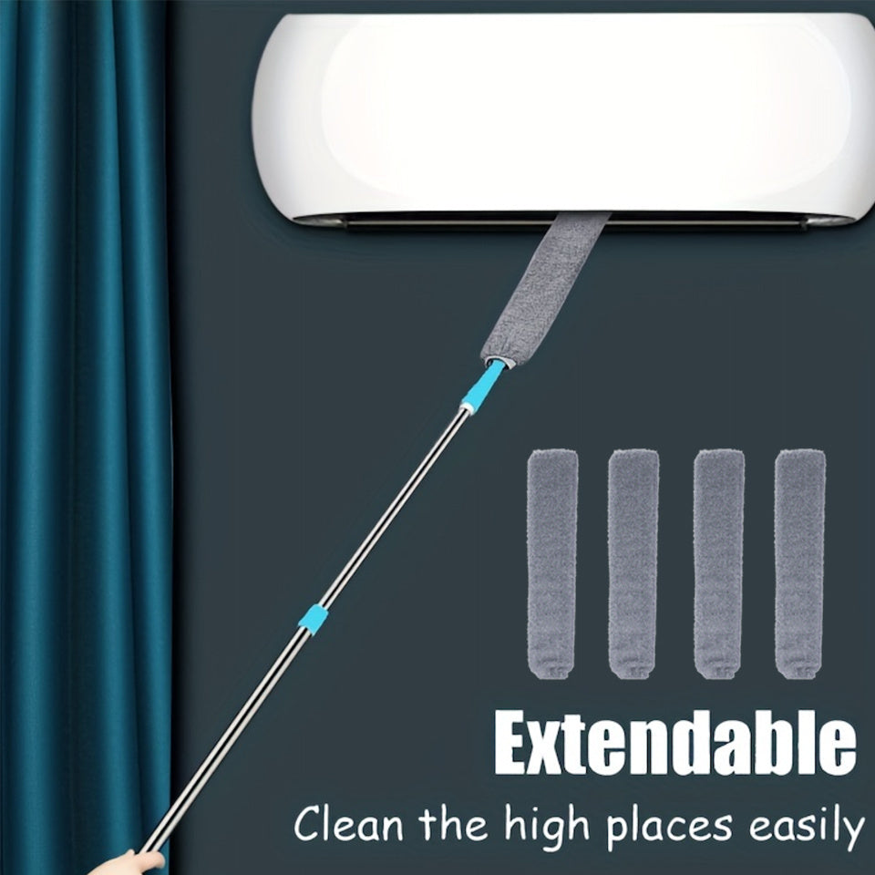 Microfiber Dusting Brush Set with Extendable Rod for Furniture Cleaning