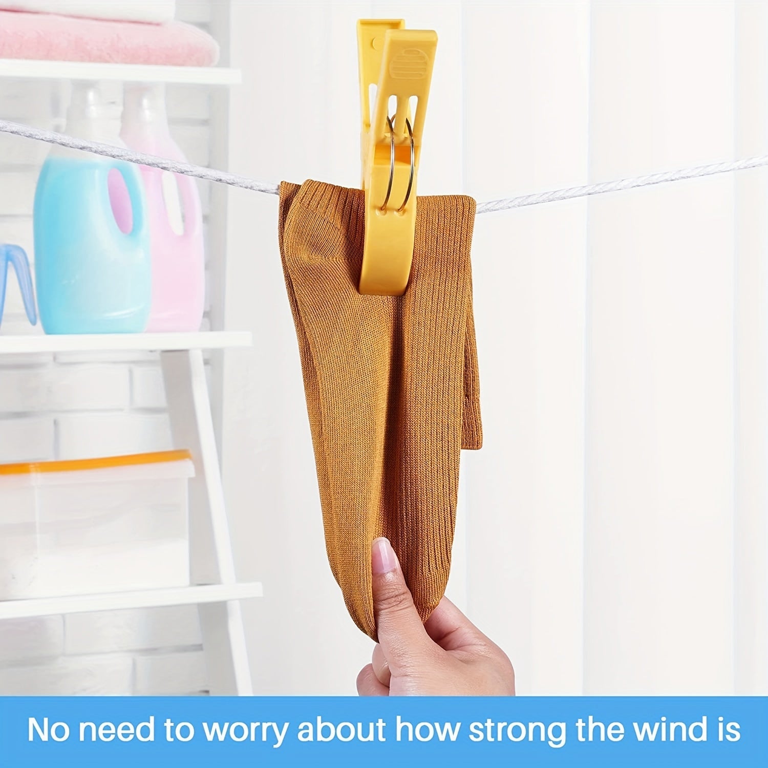 Juego de 8 pinzas de ropa de plástico grandes para toallas, mantas y ropa en exteriores