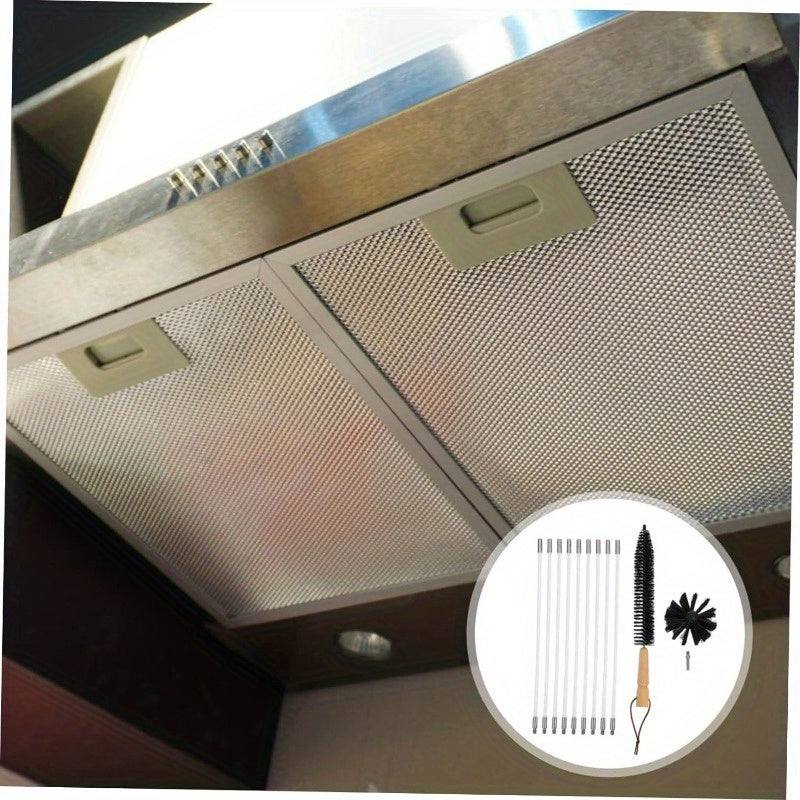 Portativ Chimney Tozalash Cho'tkasi To'plami - Mustahkam Galvanizlangan Temir Sim Cho'tkalar va Qulay Ventilyatsiya va Kanal Tozalash uchun Ergonomik Plastik Tutqichni o'z ichiga oladi - Foydalanish uchun oson tutqich va maxsus funksiyalarni taqdim etadi.