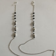 Black Beaded Eyewear Chain with Gothic Skull Charms for Spectacles