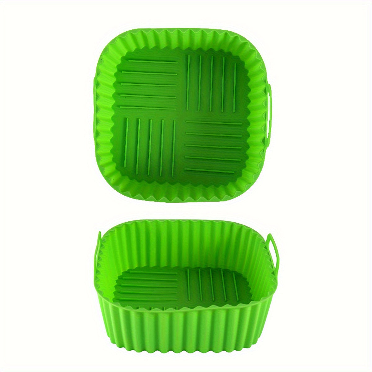 Colorful Reusable Silicone Air Fryer Liner 20.32cm Square Fits 4-7 Qt Oven Microwave Safe