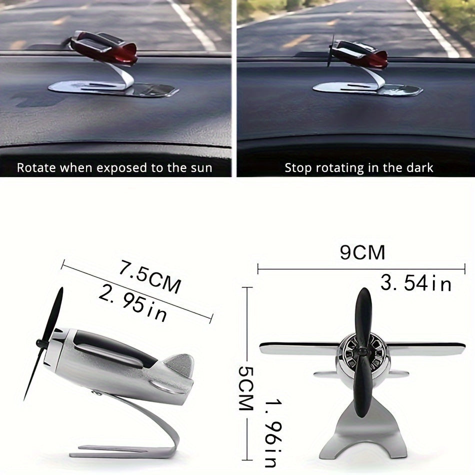 Solar Powered Rotating Aircraft Car Dashboard Decoration Gift for Car Enthusiasts