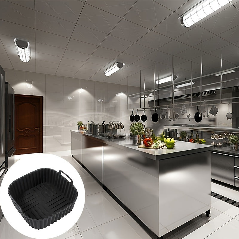 Colorful Reusable Silicone Air Fryer Liner 20.32cm Square Fits 4-7 Qt Oven Microwave Safe