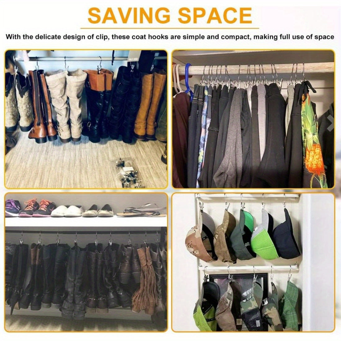 Set of 20 Stainless Steel Laundry Clips with Non-Slip Metal Hangers for Towels Socks Clothes