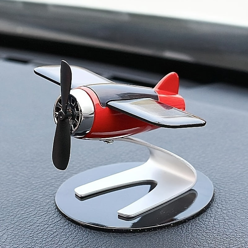 Solar Powered Rotating Aircraft Car Dashboard Decoration Gift for Car Enthusiasts