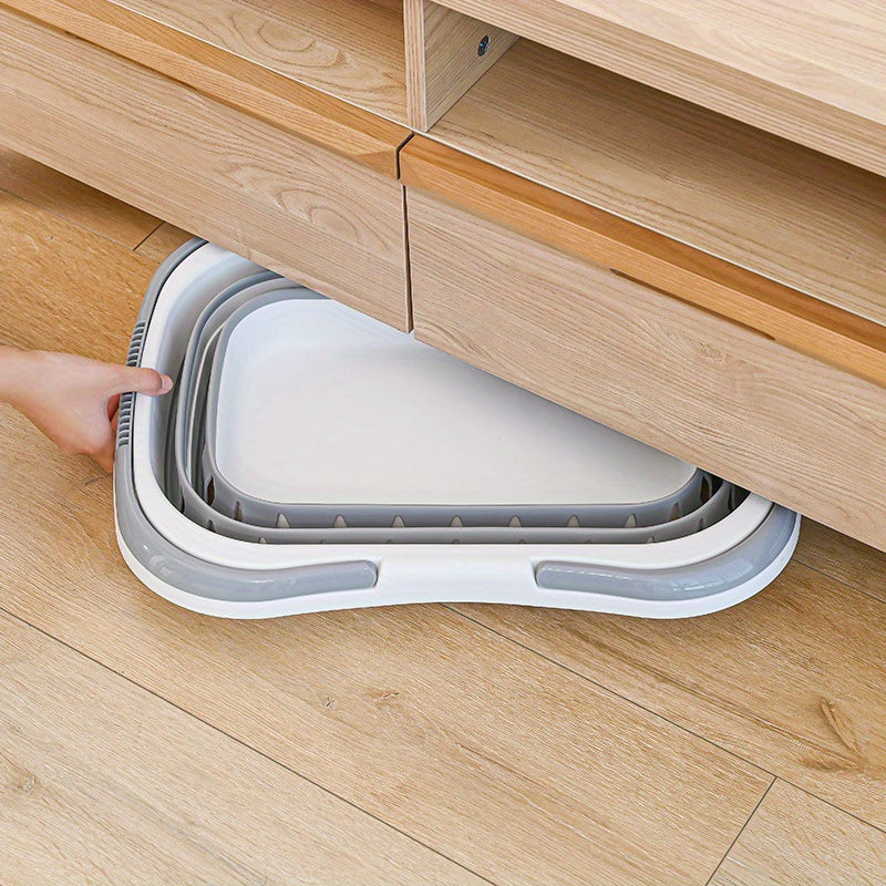 Cesto de ropa rectangular de plástico con asas para almacenamiento en baño y dormitorio