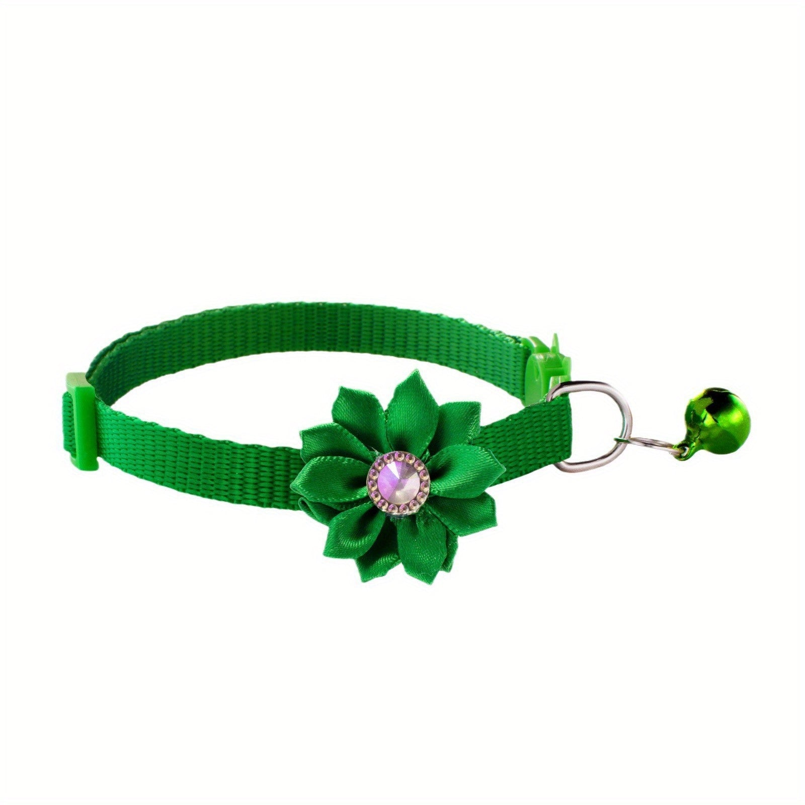 12 Sunflower Pet Collars with Bells Adjustable Polyester for Dogs and Cats Set