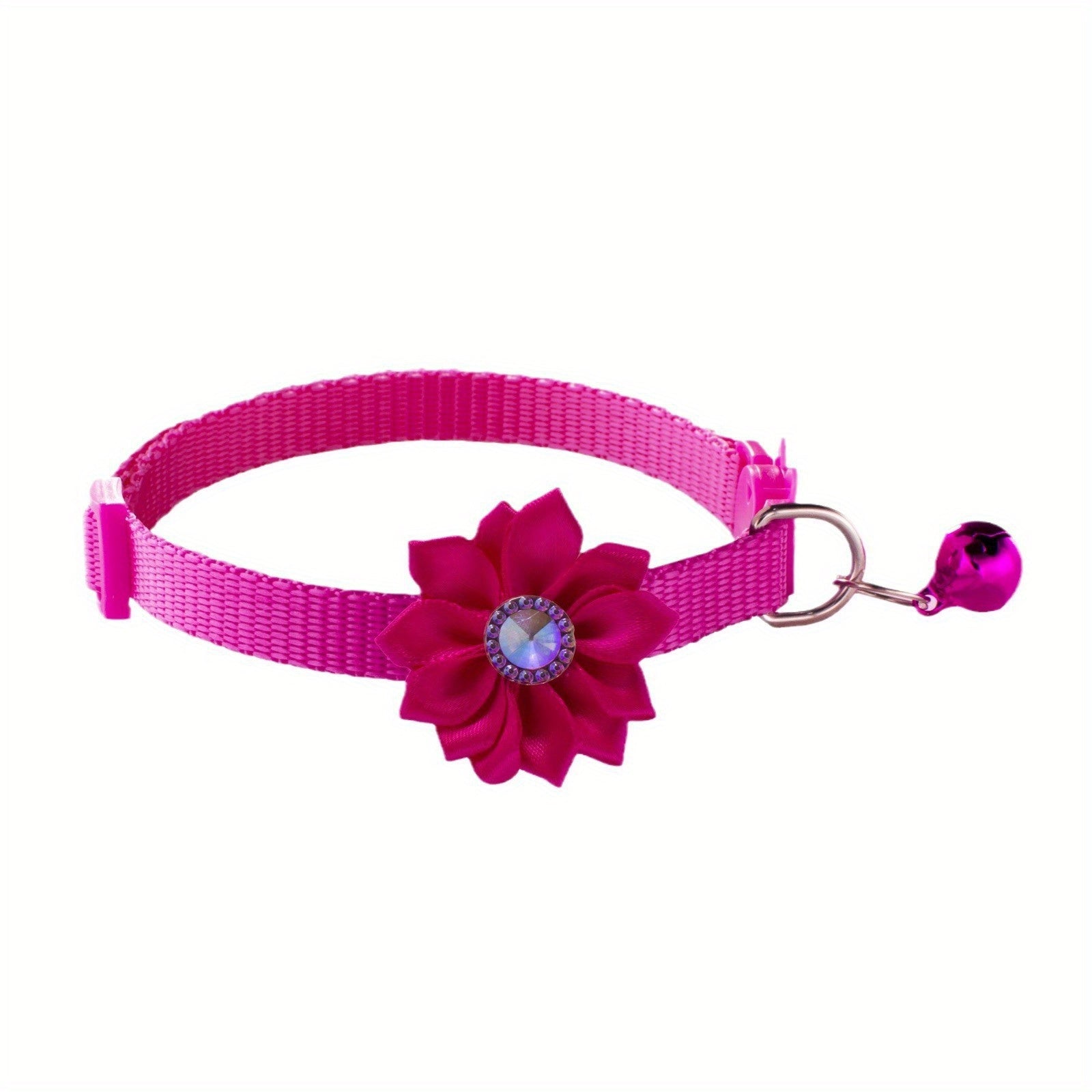 12 Sunflower Pet Collars with Bells Adjustable Polyester for Dogs and Cats Set